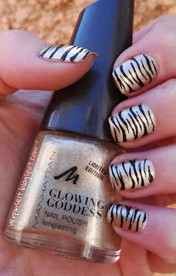 Обзор лака для ногтей Manhattan "Golden Glaze" с тигровым дизайном